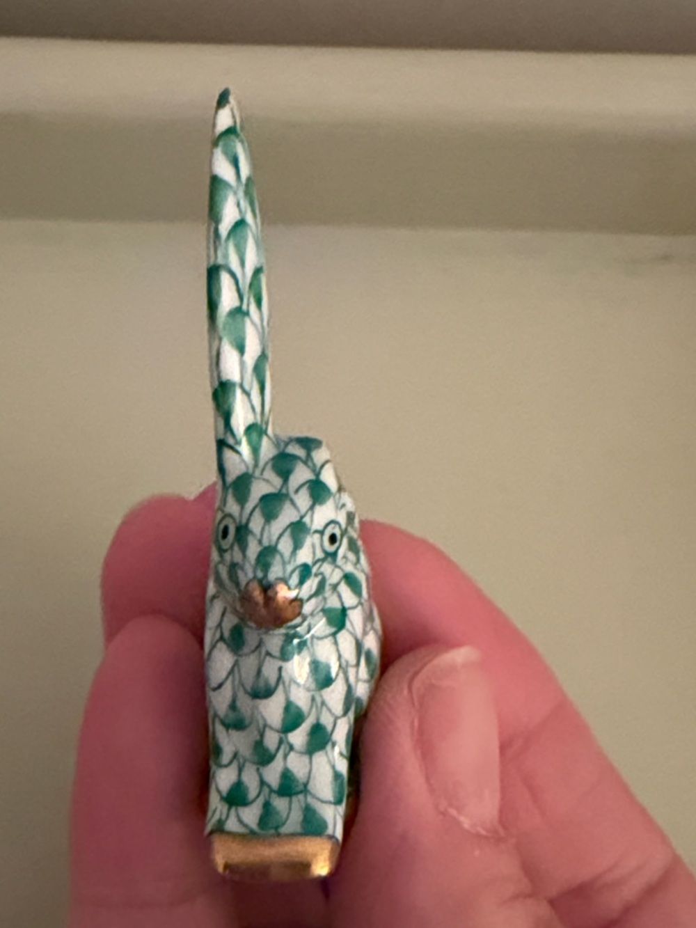 Herend Green Pattern Bunny Figurine - Home Accent - Picture 5 of 5